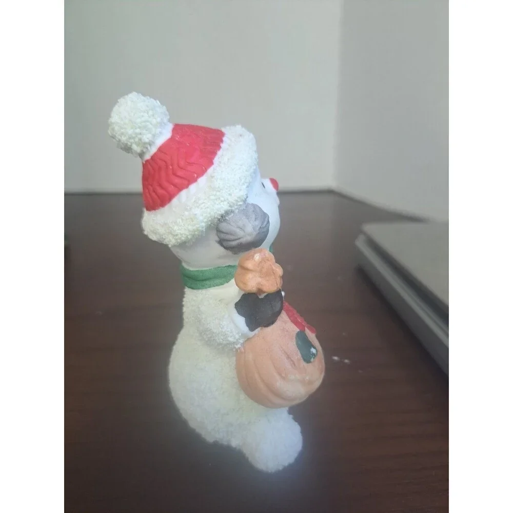 1990s Holiday Traditions Snowman With Sack Textured Finish